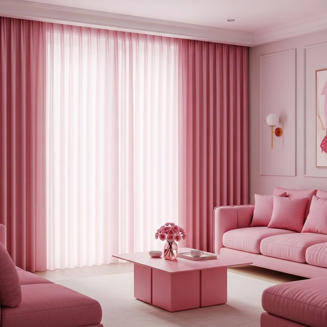 4. Sentuhan Tirai Pink
