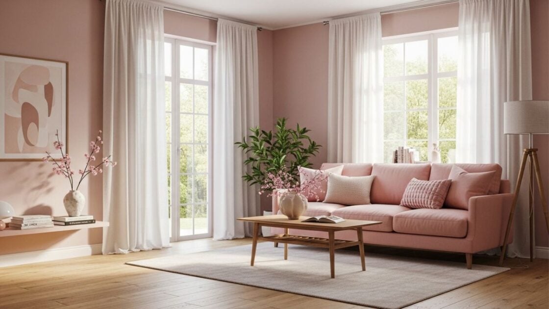 9 Ide Dekorasi Ruang Tamu Warna Pink yang Lembut dan Cantik 9 Ide Dekorasi Ruang Tamu Warna Pink yang Lembut dan Cantik