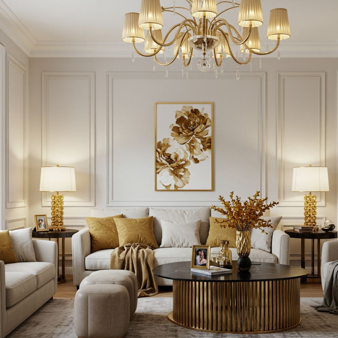 3. Gunakan Warna Antique Gold sebagai Warna Aksen