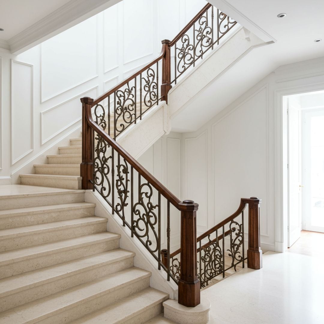 6. Desain Tangga Rumah Serba Putih