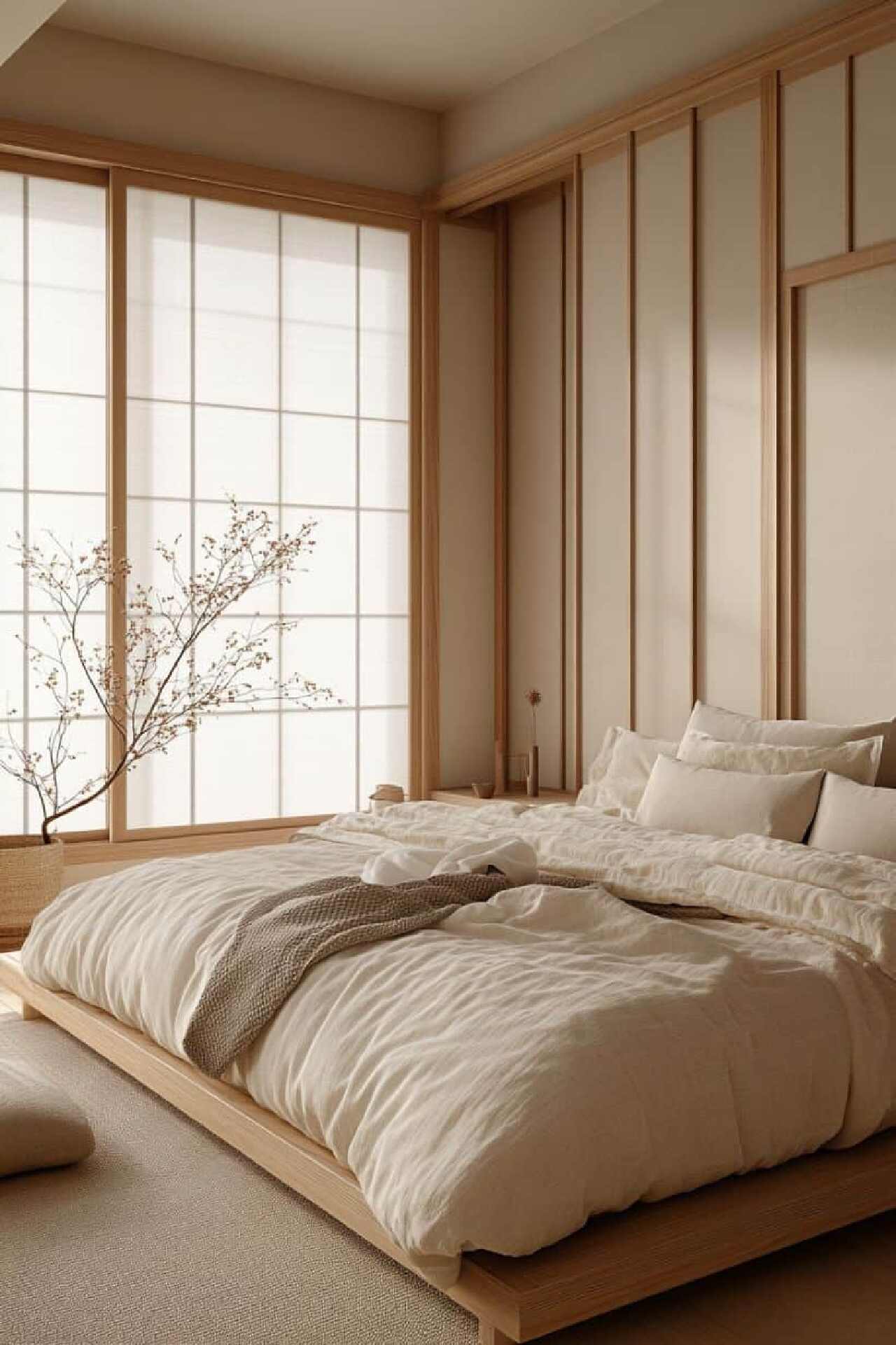 Gambar Kamar Tidur Berdesain Japandi