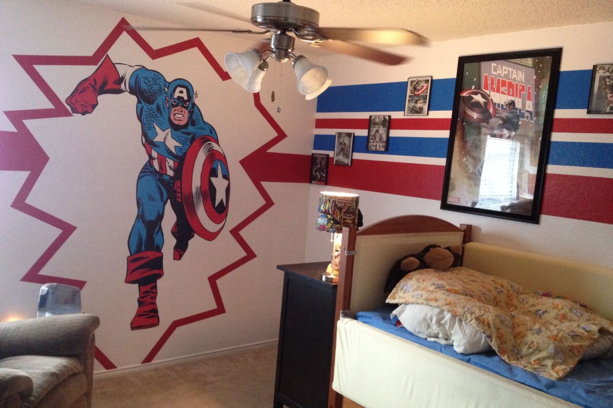 kamar anak tema captain america