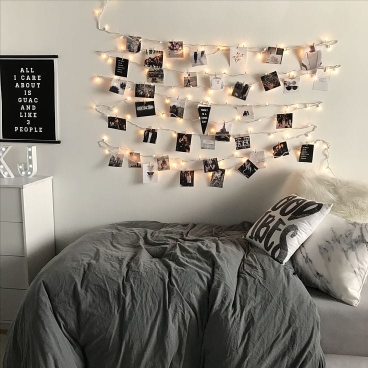 dekorasi kamar aesthetic low budget, lampu tumblr