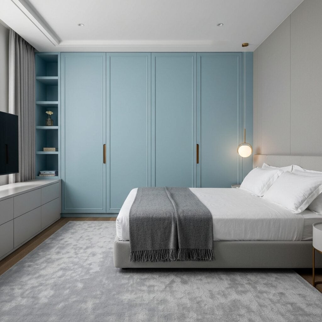 4. Biru Langit dengan Sentuhan Abu-Abu untuk Tampilan Elegan