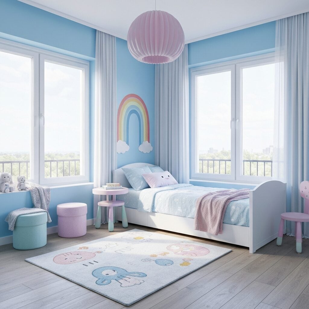 5. Biru Langit Cerah untuk Kamar Anak yang Ceria