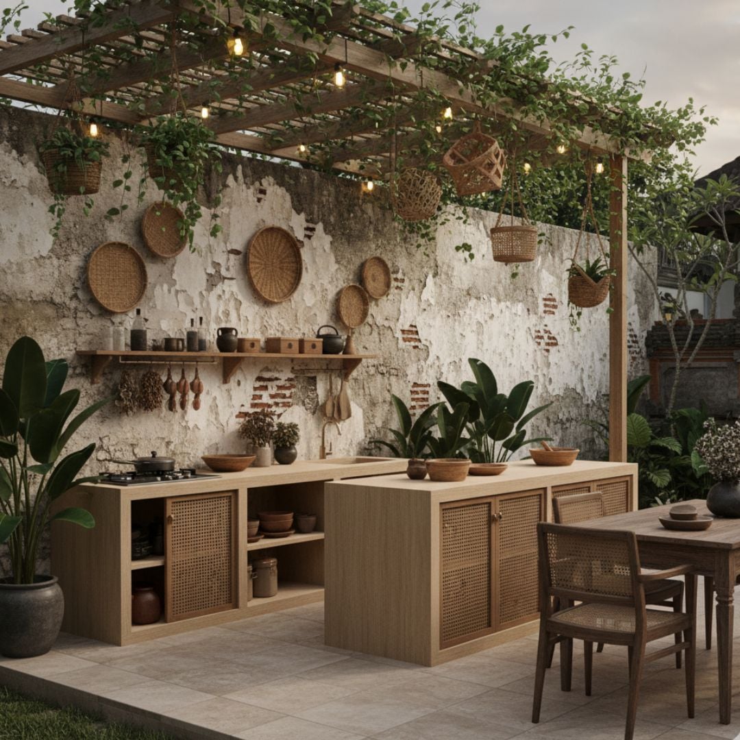 2. Desain Dapur Terbuka Minimalis dengan Nuansa Pedesaan