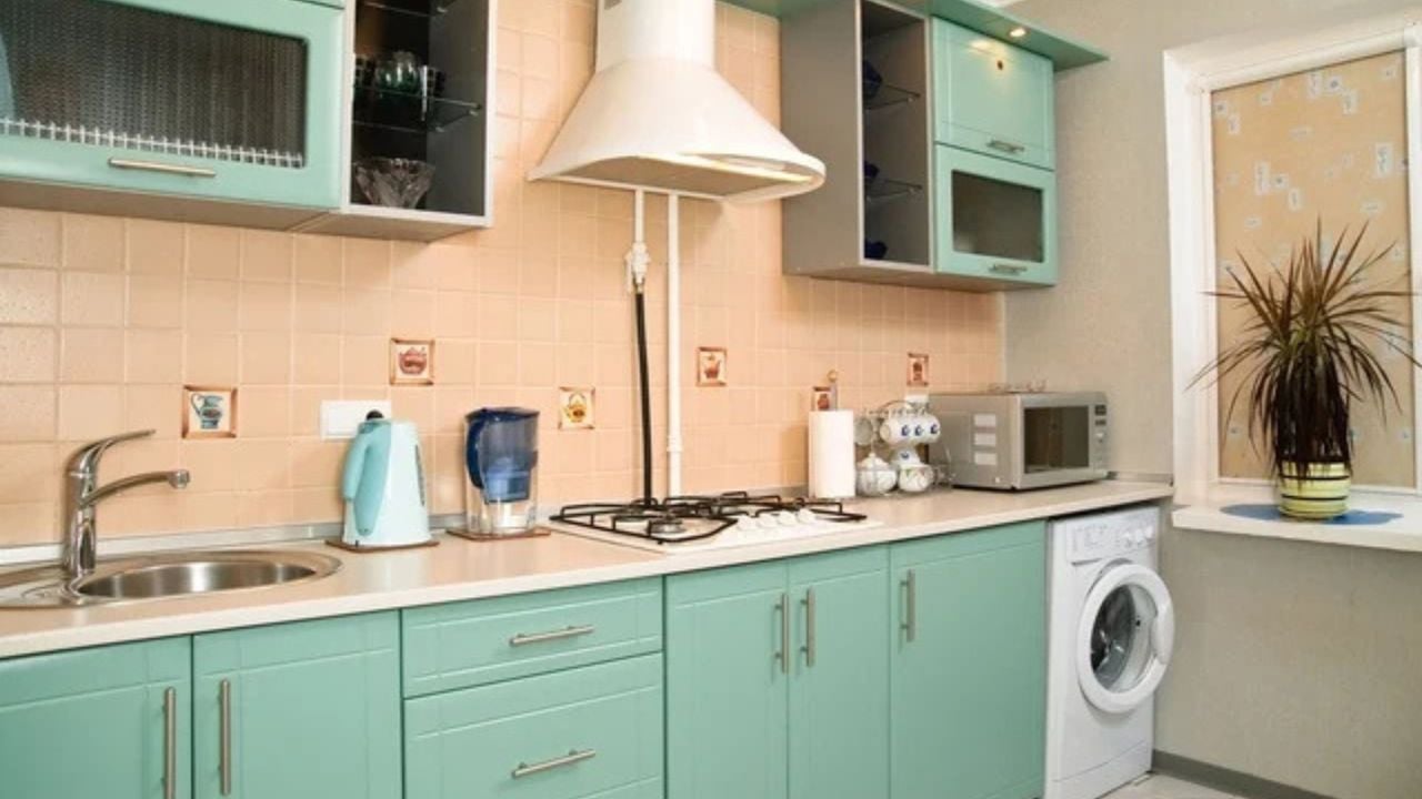 dapur retro warna pastel