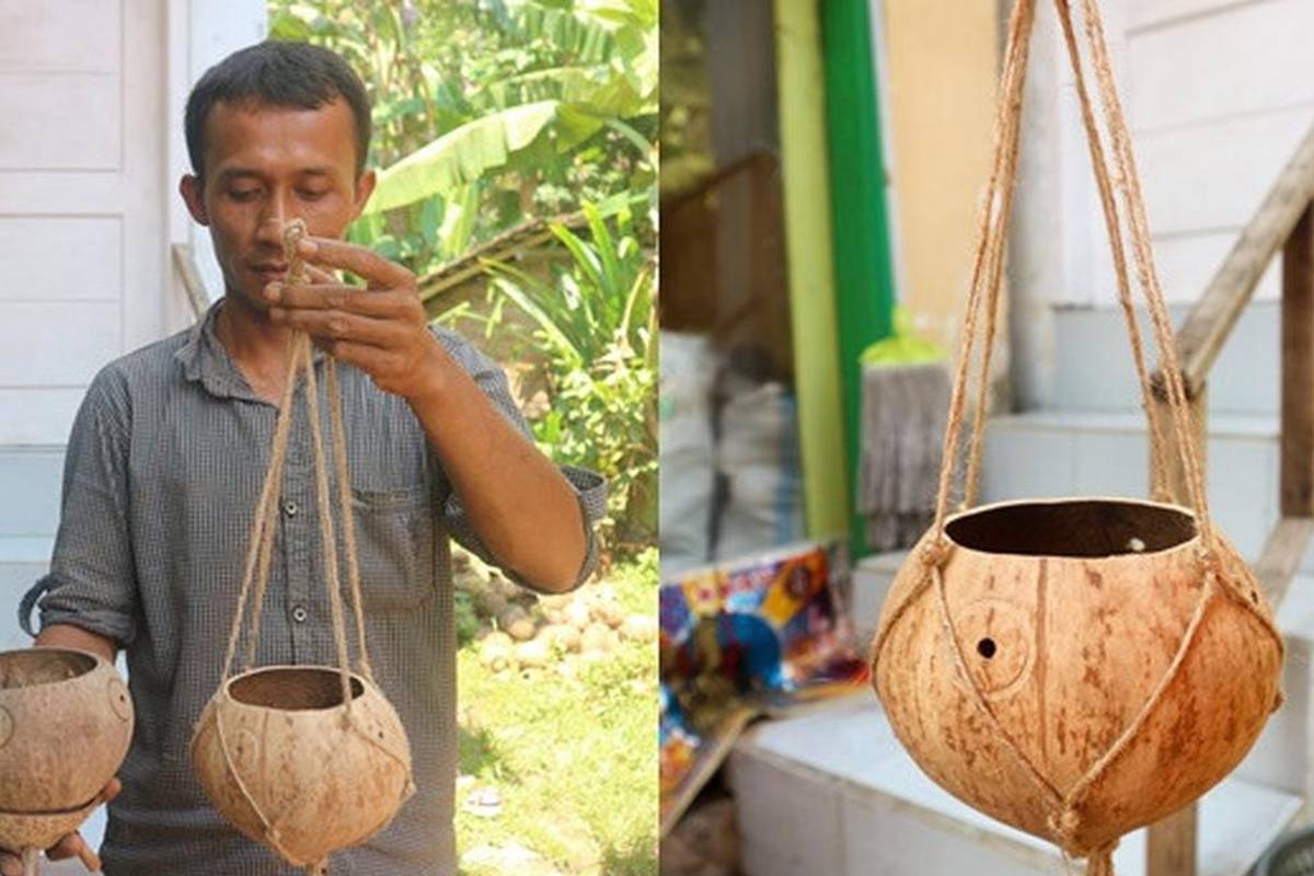 kerajinan batok kelapa untuk hiasan rumah