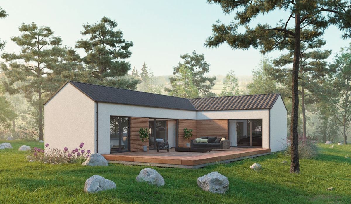 desain rumah leter l skandinavia