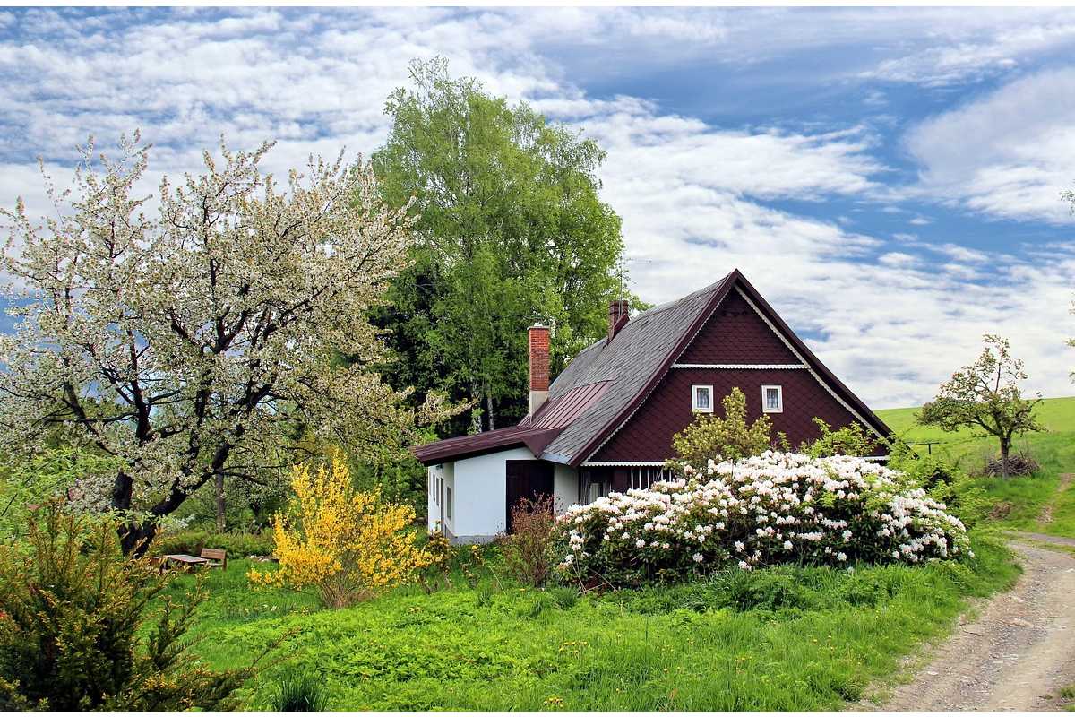 rumah dengan kebun