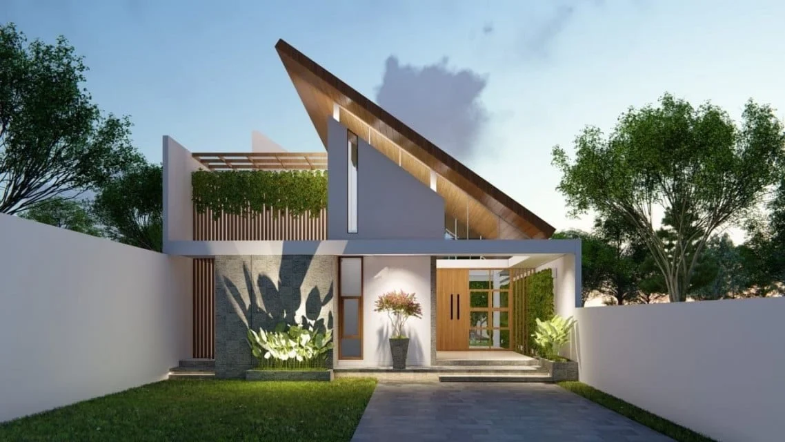 9 Inspirasi Rumah Minimalis Atap Miring Paling Cantik