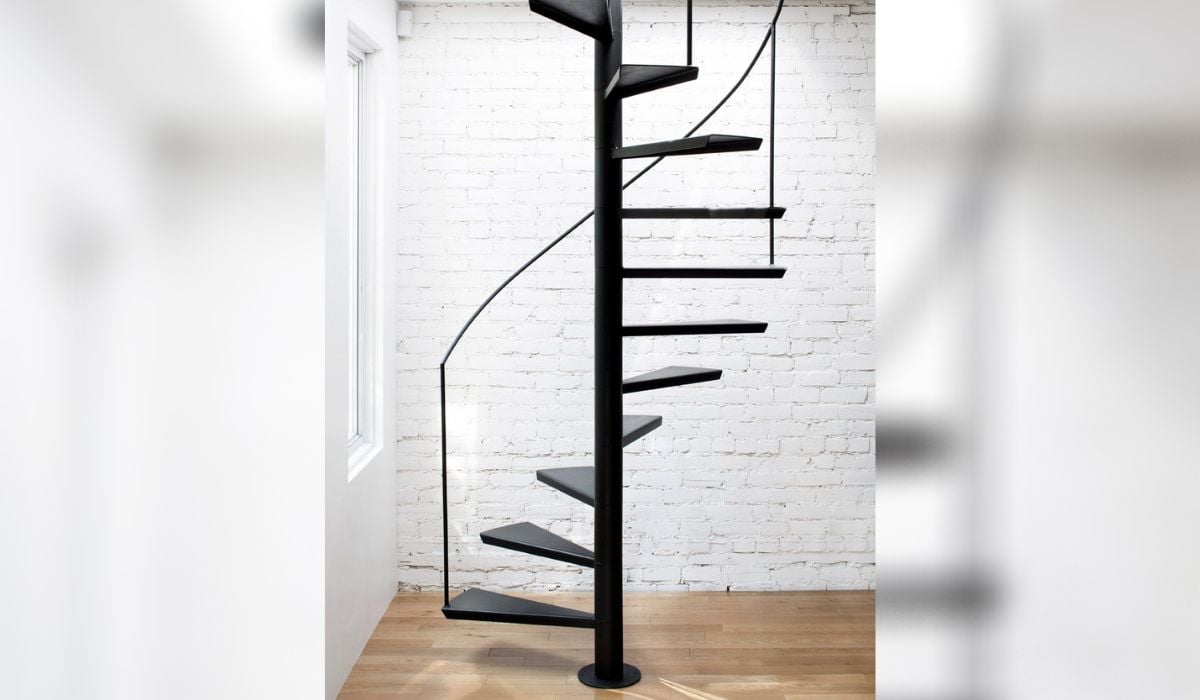 tangga ruko minimalis desain spiral