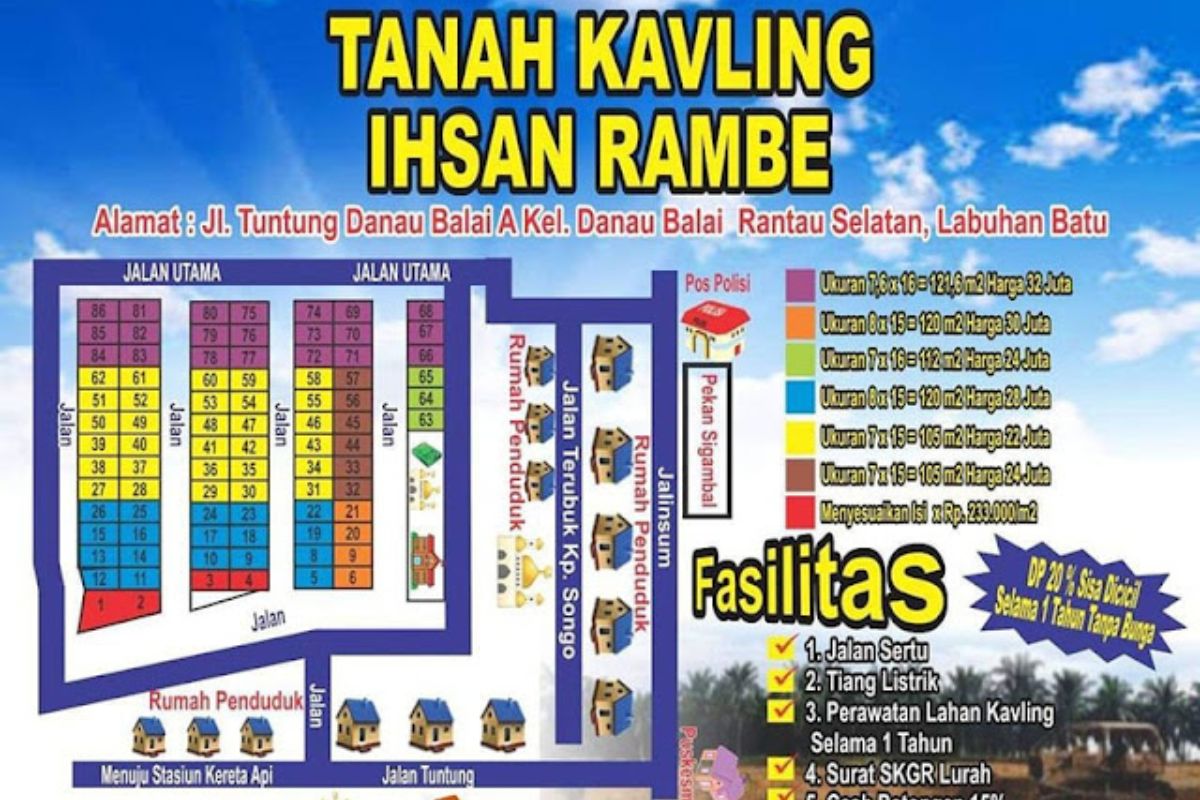 Contoh Iklan Tanah Kavling di Media Sosial Lengkap dengan Siteplan
