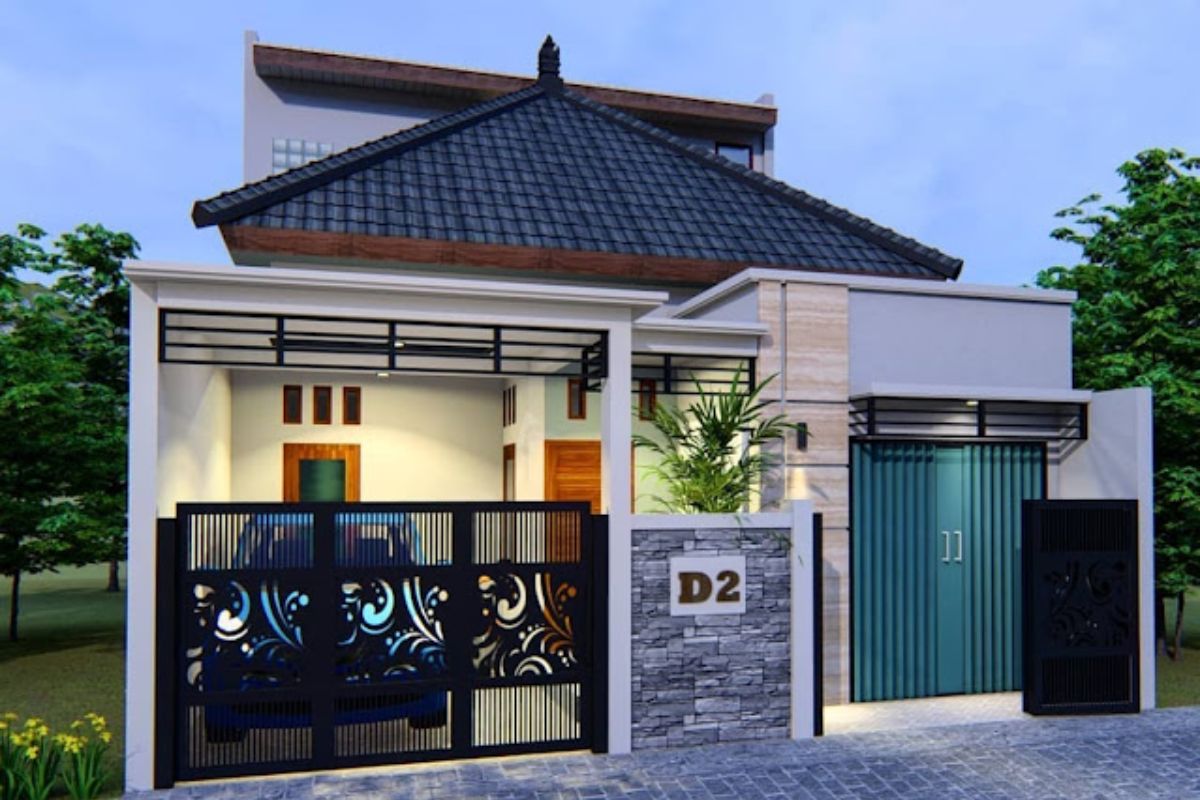 5. Desain Toko Kecil Depan Rumah yang Terpisah