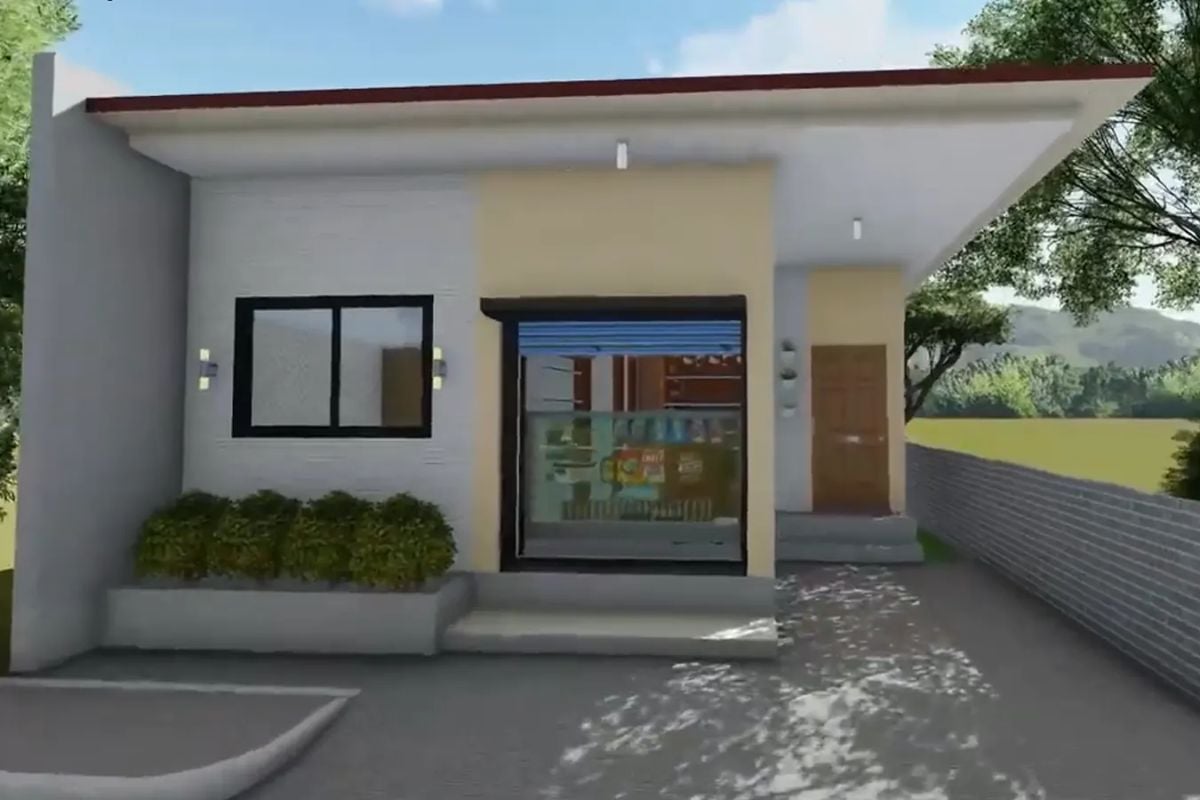 7. Desain Toko Kecil Depan Rumah yang Dominan