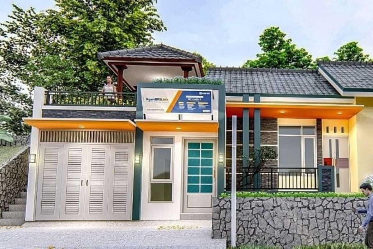 9. Desain Toko di Rumah dengan Pintu Lipat dari Kayu