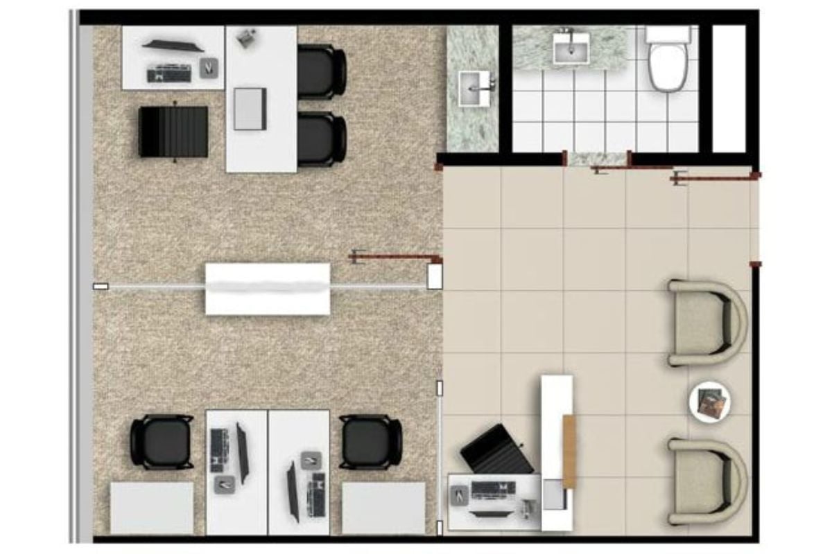 layout kantor ruko