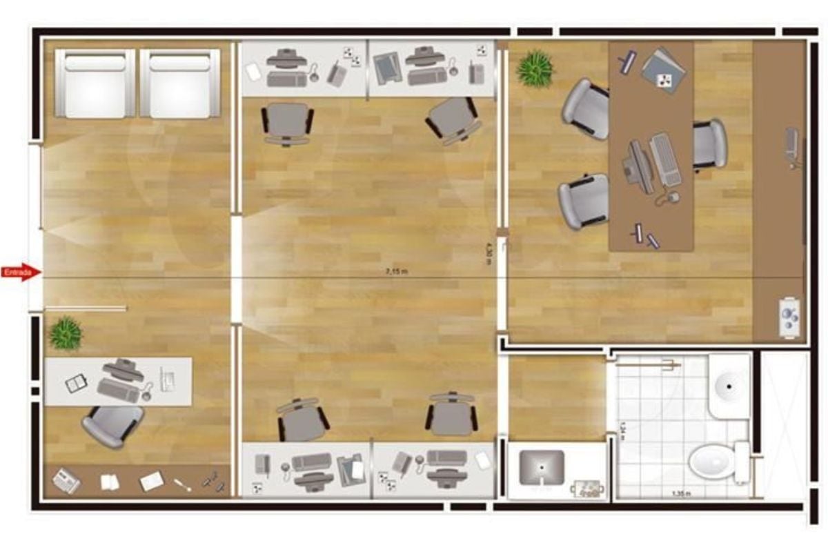 layout kantor ruko