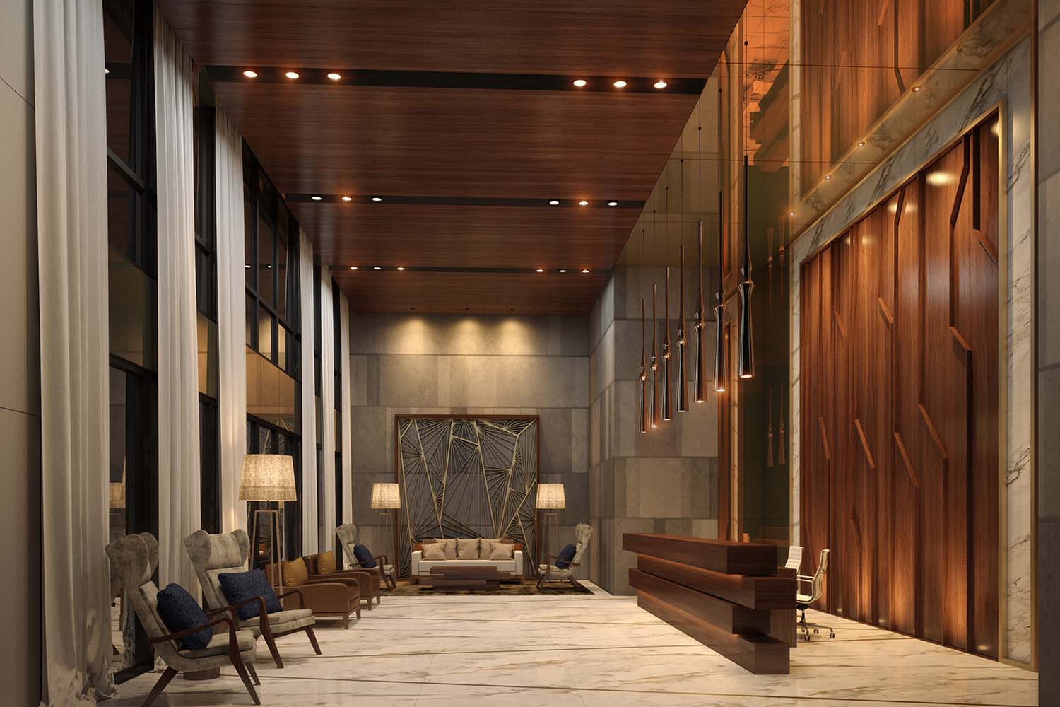 Lobby Apartemen Aerium at Taman Permata Buana