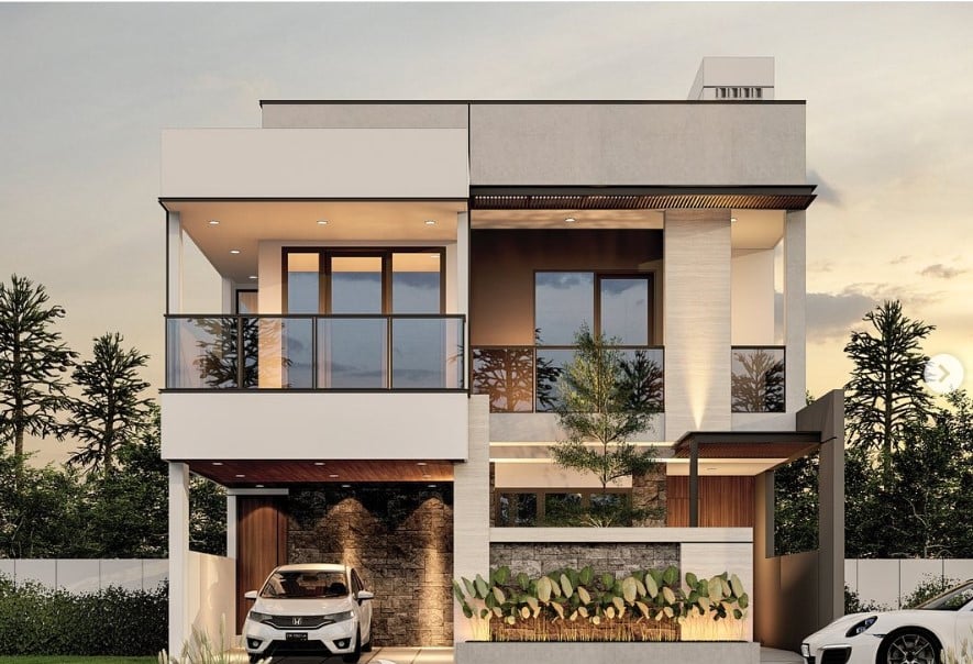 Desain Rumah 2 Lantai Modern Tropis