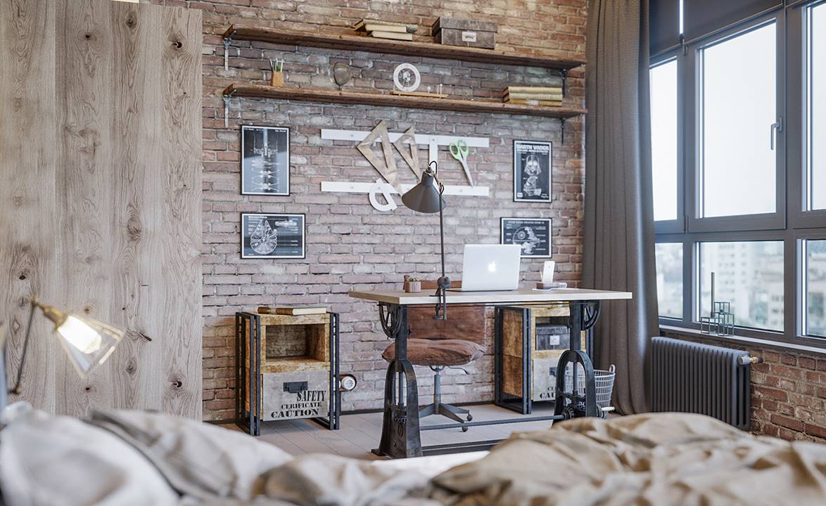 Desain Rumah Kantor Minimalis Industrial