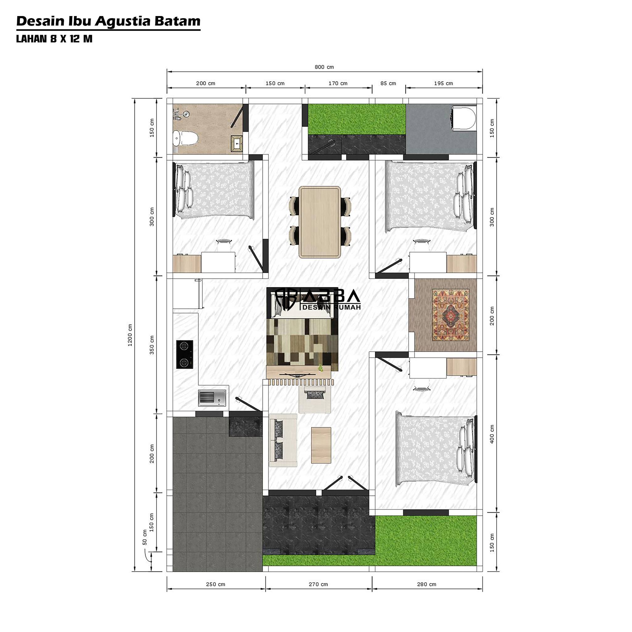 Sketsa Denah Rumah Sederhana Ukuran 8x12