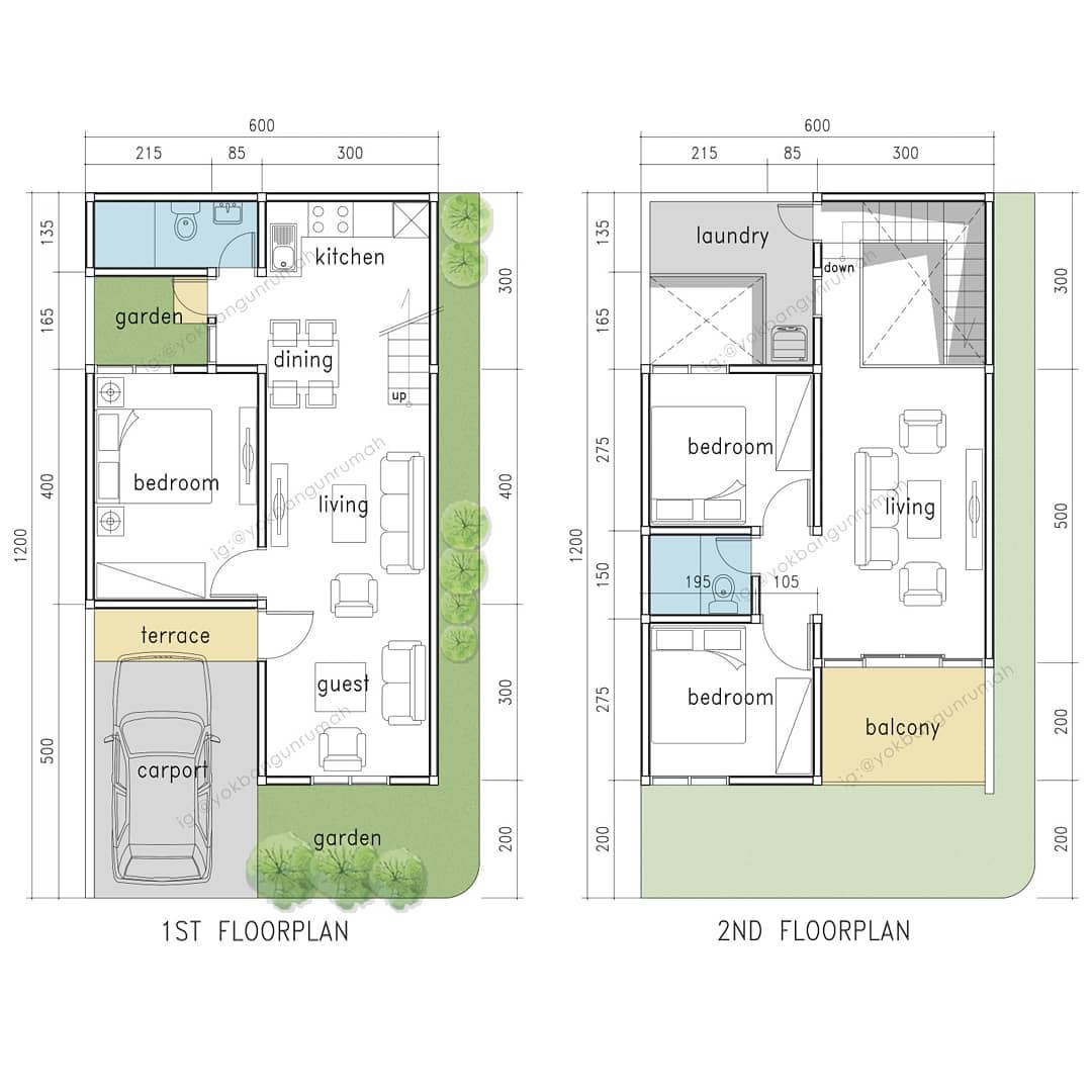 Sketsa Rumah Sederhana 2 Lantai
