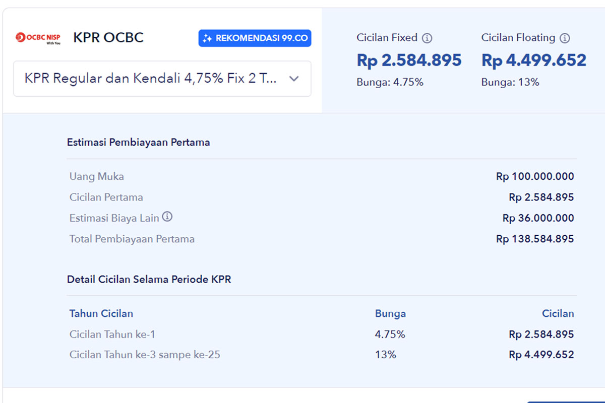 simulai kpr ocbc nisp rumah second