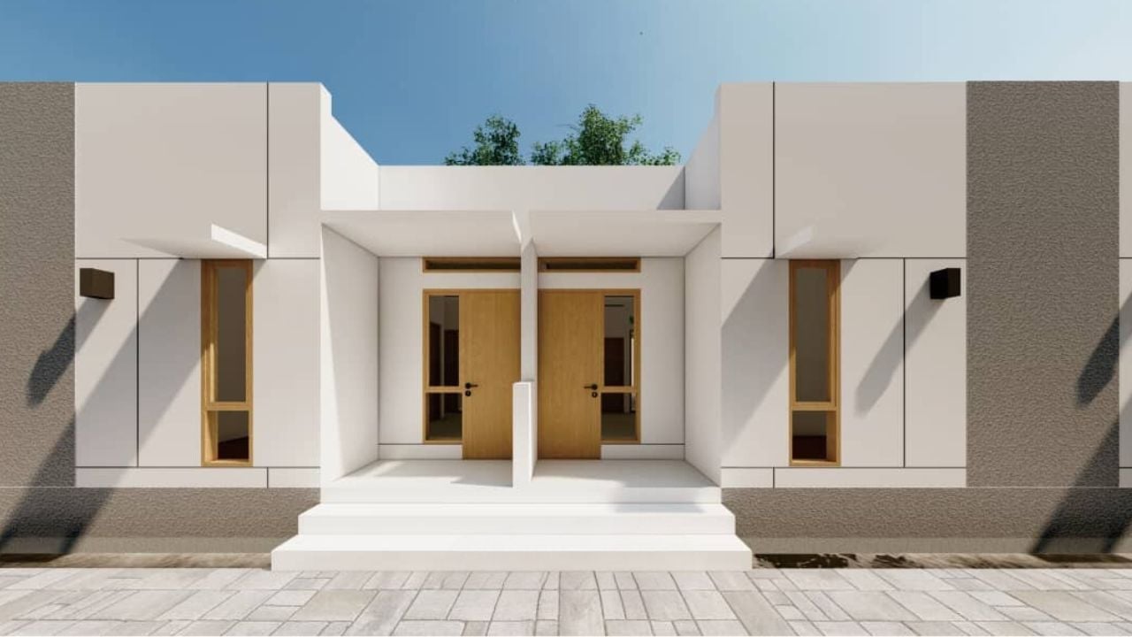 Modal Rumah Kontrakan 2 Pintu Minimalis Nuansa Putih