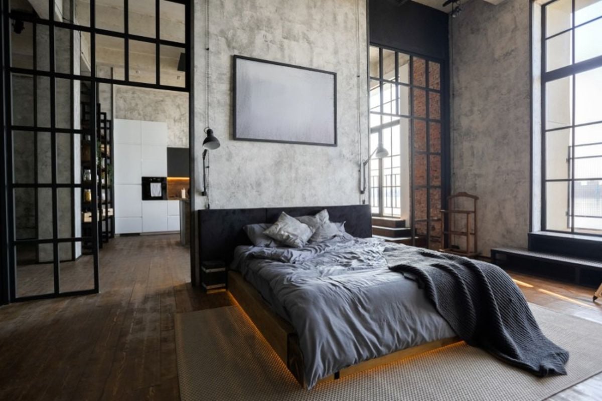 Kamar Minimalis Warna Abu