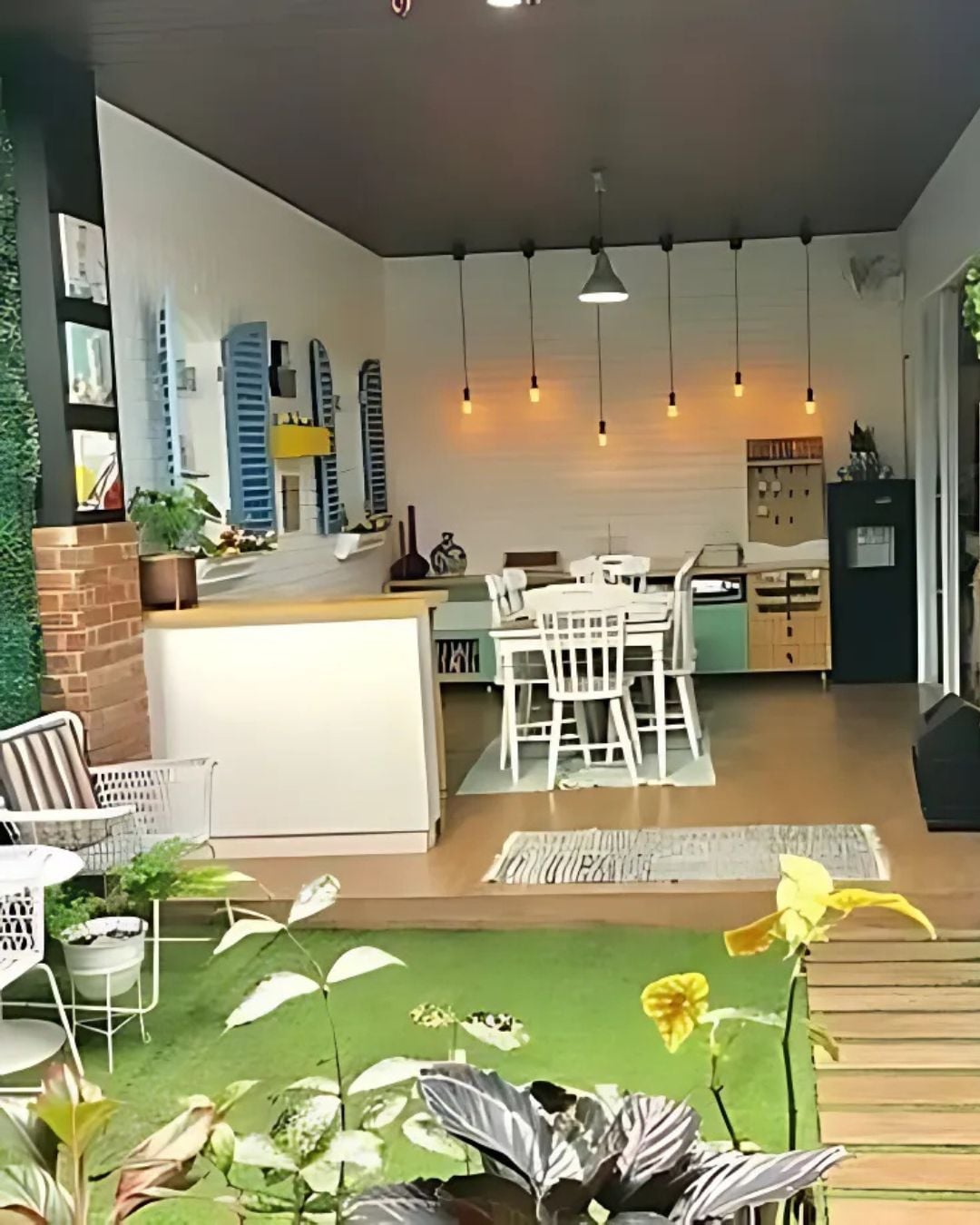 Desain Dapur Terbuka dengan Area Bersantai
