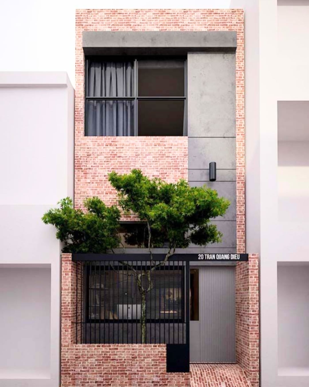 Ruko 3 Lantai Tampak Depan Modern Industrial