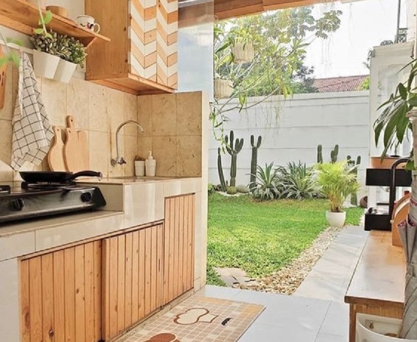Desain Dapur Terbuka Sederhana Belakang Rumah