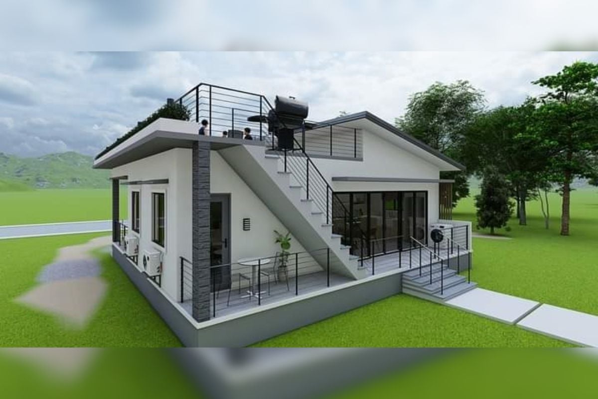 Desain Rumah Minimalis Modern dengan Rooftop