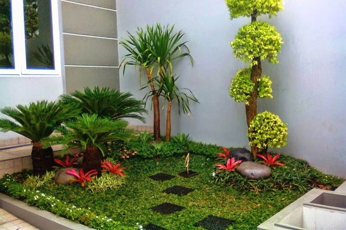 taman depan rumah sederhana cantik