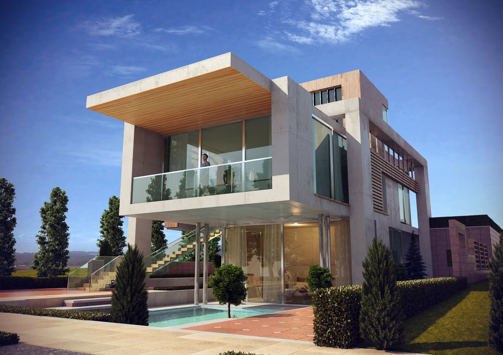 Desain Rumah Tingkat Separuh Belakang Modern
