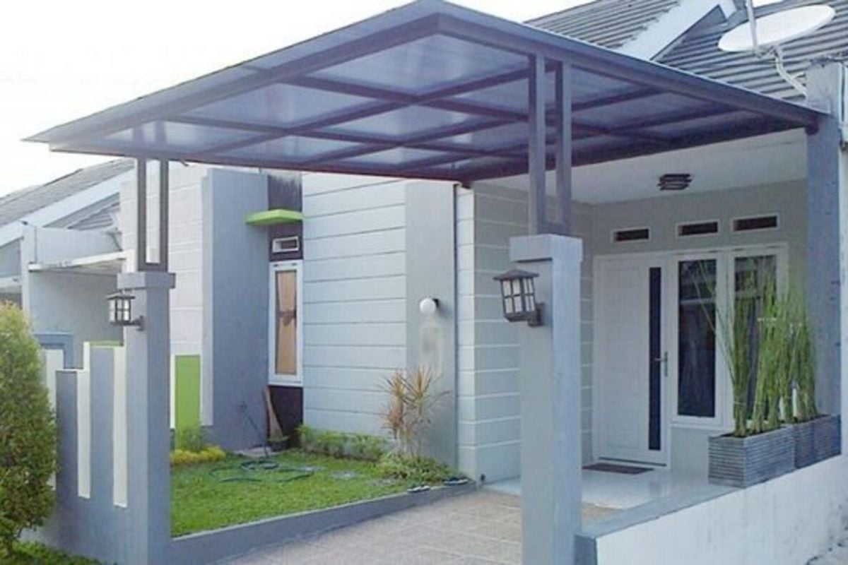 Rumah Minimalis Modern dengan Taman Kecil di Bagian Teras