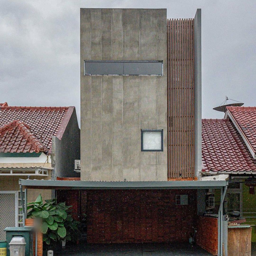 Desain Rumah Tingkat Mewah Modern Industrial