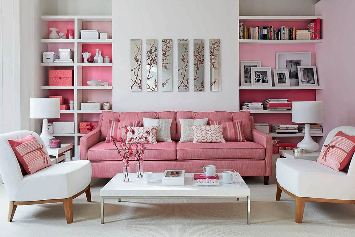 kombinasi warna putih dan pink