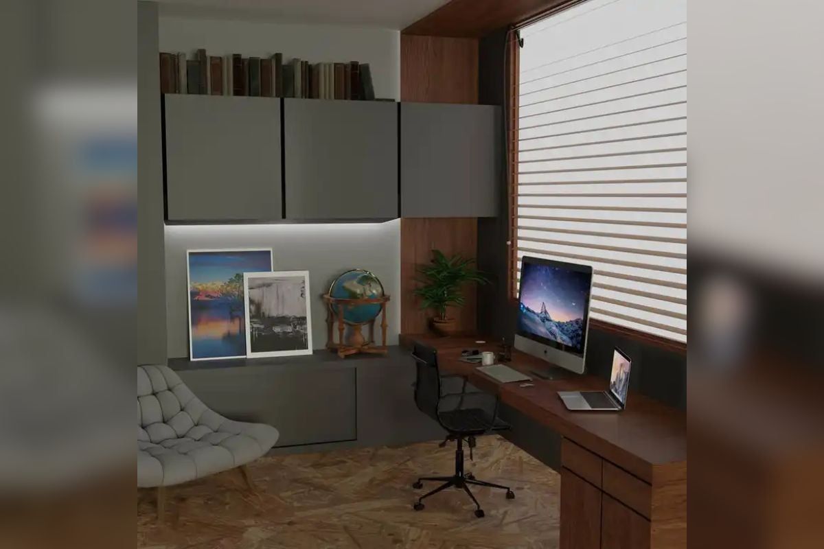 5. Desain Ruang Kantor 3x3 Bernuansa Modern