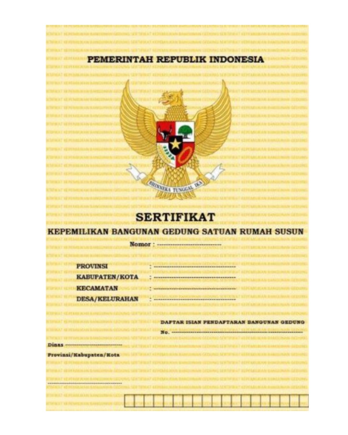 Sertifikat Kepemilikan Bangunan Gedung
