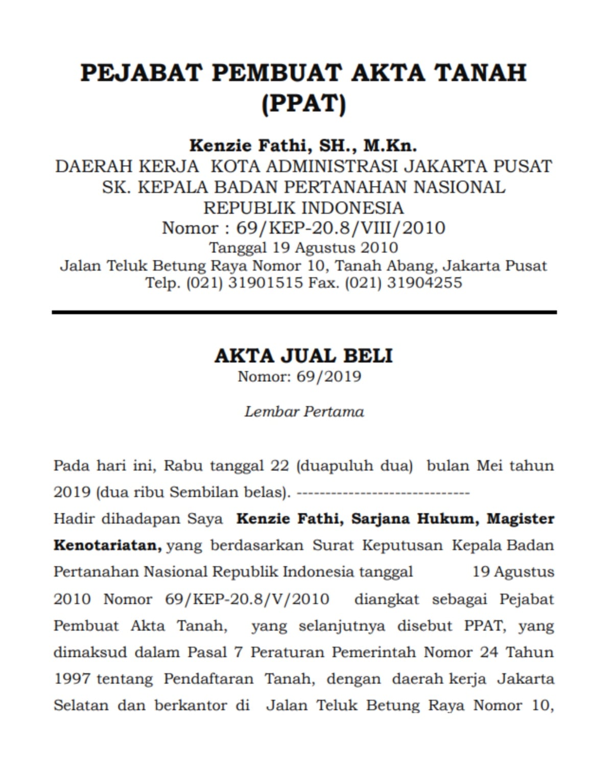 akta jual beli