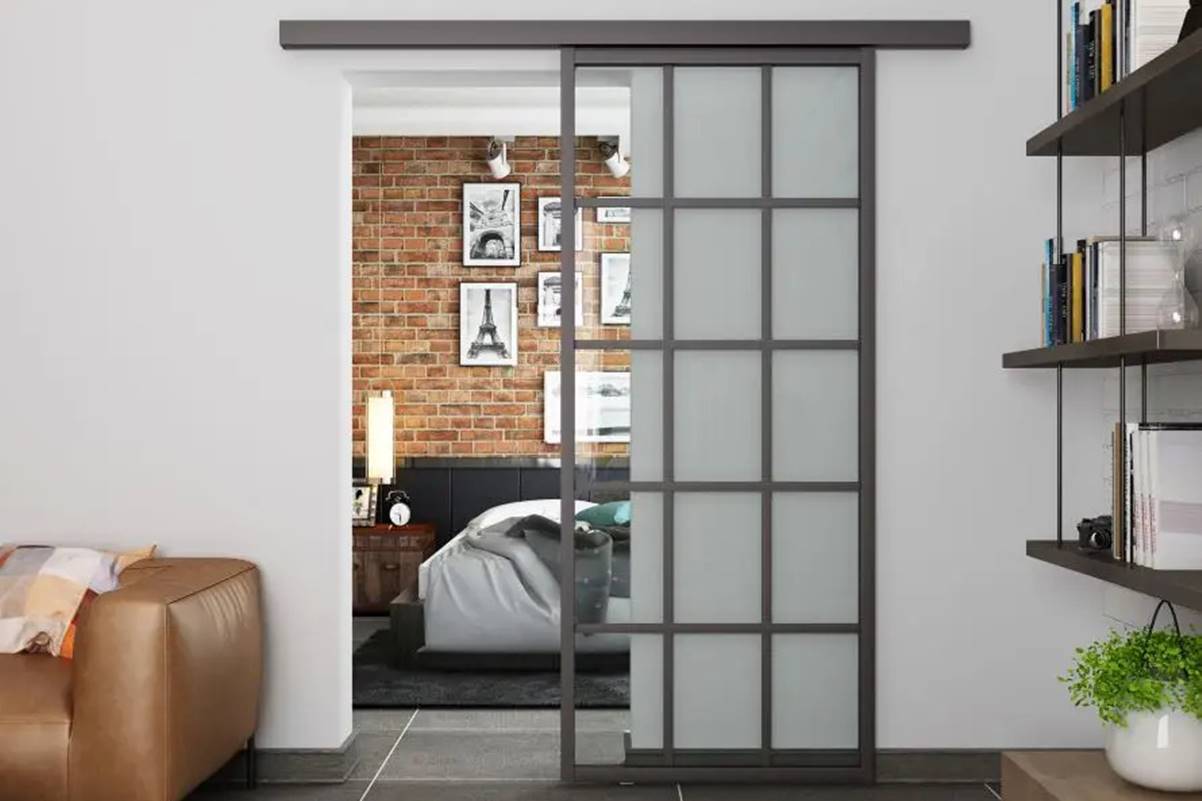 Model Pintu Geser Aluminium dengan Kaca