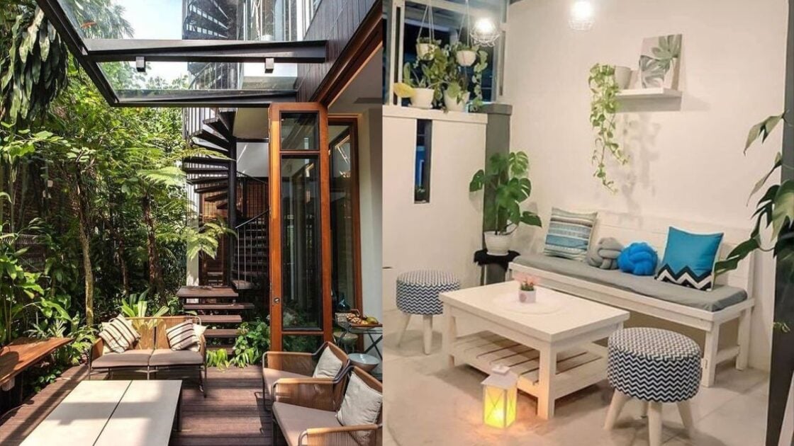 Desain teras tertutup untuk ruang tamu