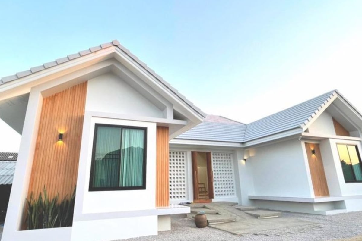 Fasad Rumah Scandinavian 1 Lantai Modern
