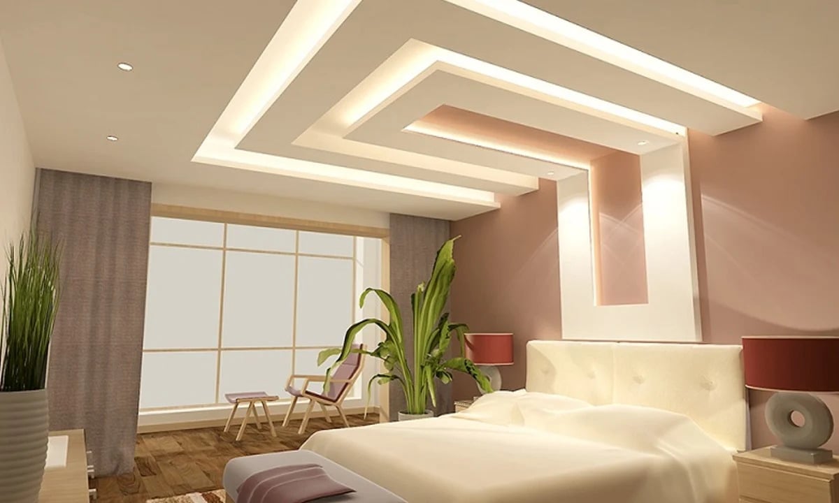 Desain Plafon Kamar Tidur Elegan