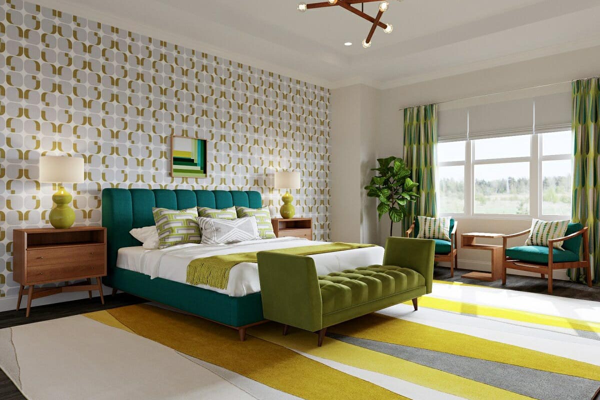 Inspirasi Wallpaper Dinding Kamar Tidur Motif Retro