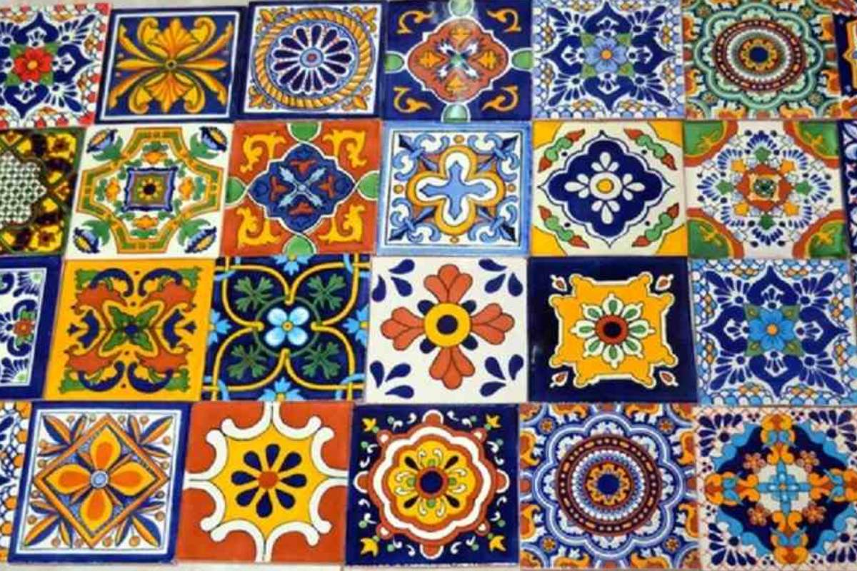 keramik motif bunga