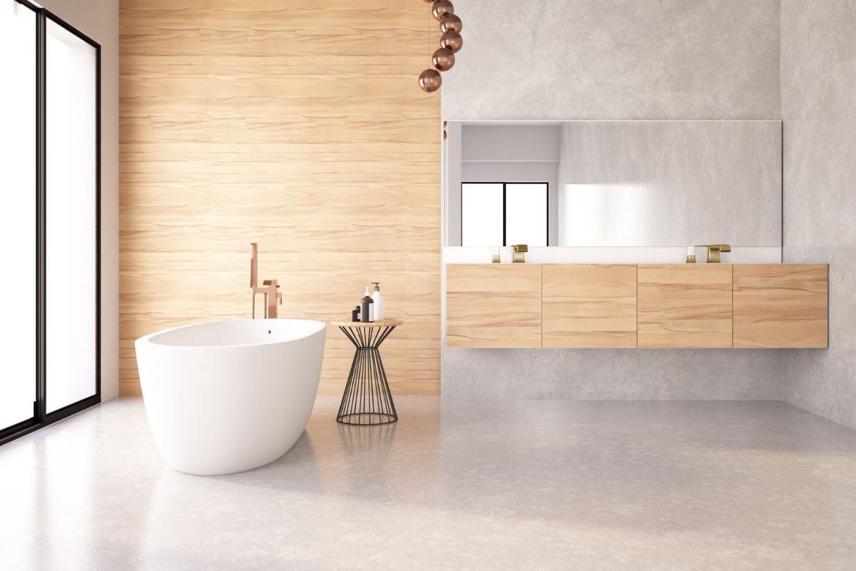 7. Kamar Mandi Aesthetic Minimalis Bernuansa Lembut
