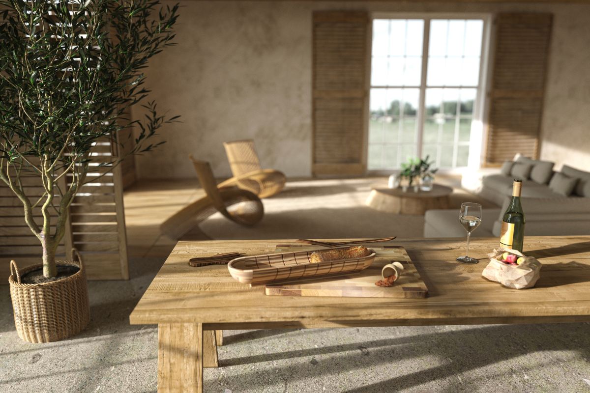 5. Desain Ruang Tamu Farmhouse Scandinavian dengan Jendela Lebar